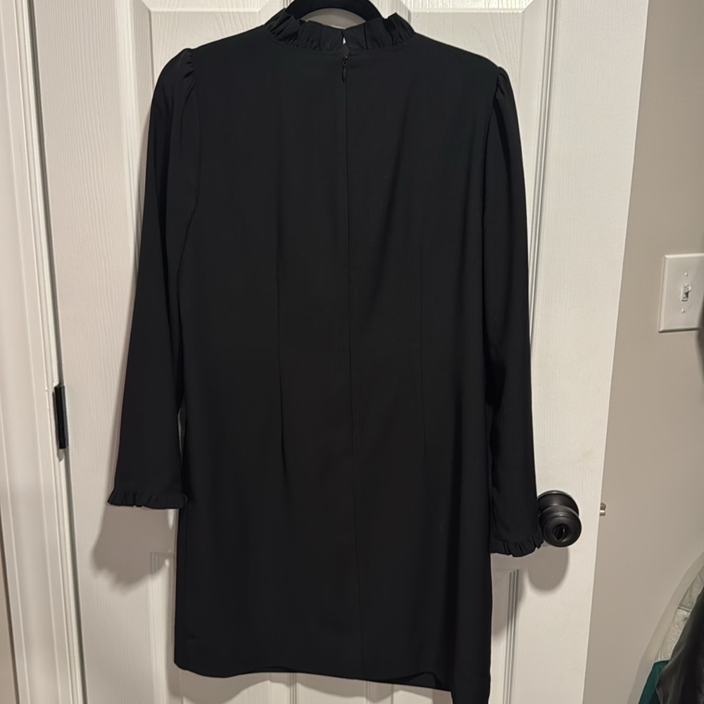 JCrew Black Ruffle Neck Dress - Picture 5 of 6